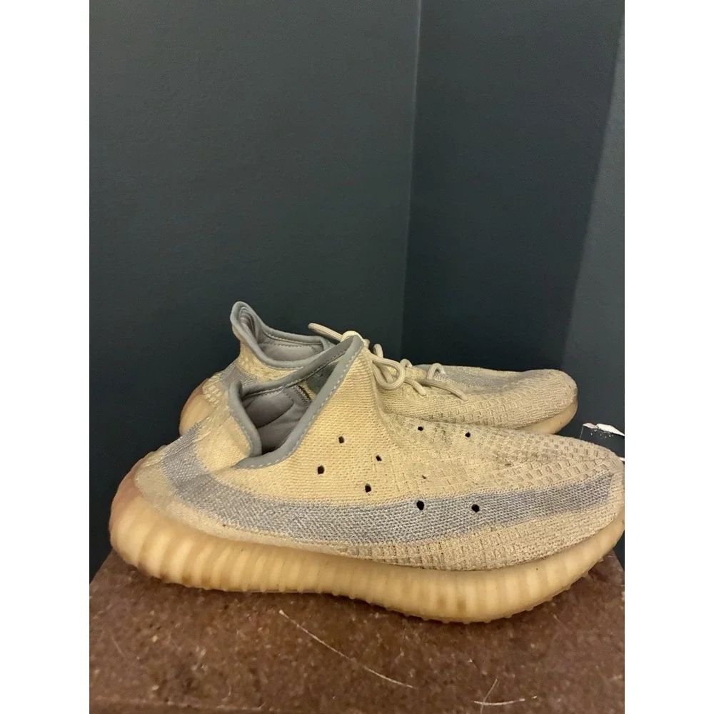 adidas Yeezy Boost 350 V2 Linen Grey Tan‎ FY5158 Size 10 Pre-Owned (READ)
